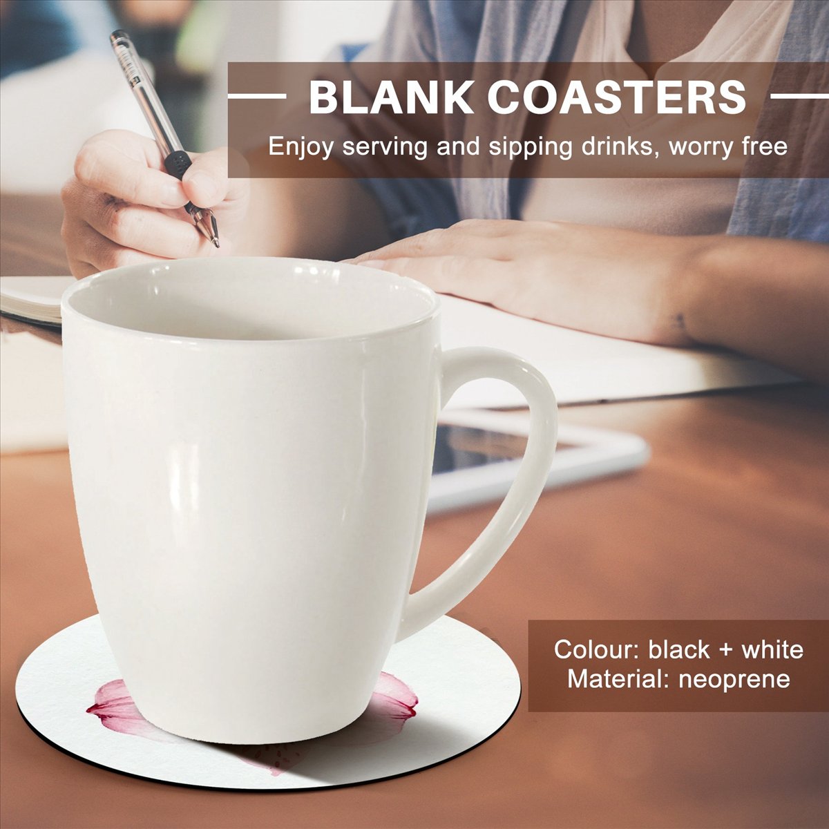 Coaster Sublimation Blank - KSOL แผ่นรองแก้วเปล่าสำหรับงานซับลิเมชั่น แผ่นรองแก้วเปล่าสำหรับงานซับลิเมชั่น แผ่นรองแก้วสำหรับงานถ่ายโอนความร้อน แผ่นรองแก้วแบบกดร้อน 16