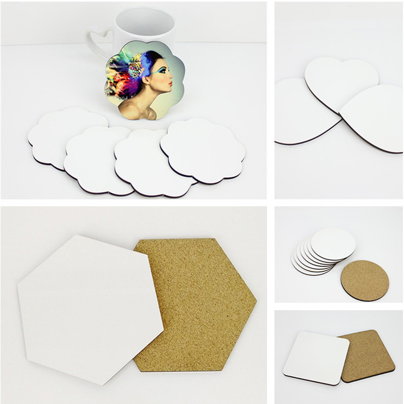 Coaster Sublimation Blank - 100 ชิ้น/ล็อต DIY ระเหิด Coaster ไม้ฉนวน