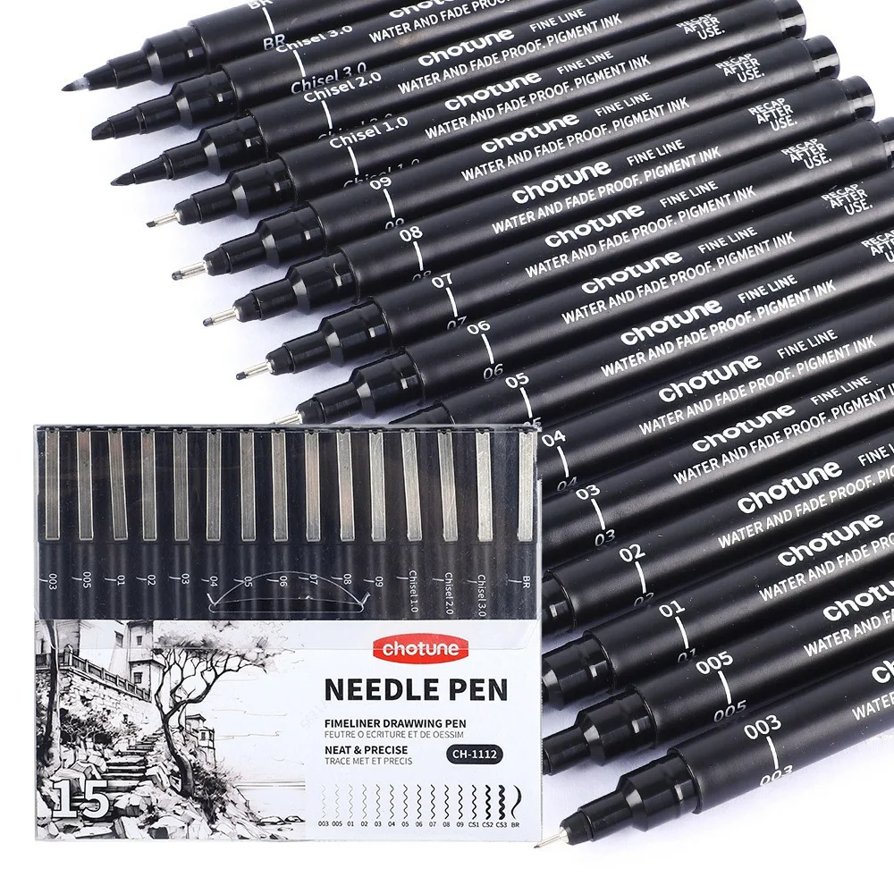 Black Micro ปากกา,15 ขนาด,กันน - Copic Marker Sketch บทวิจารณ์และราคา
