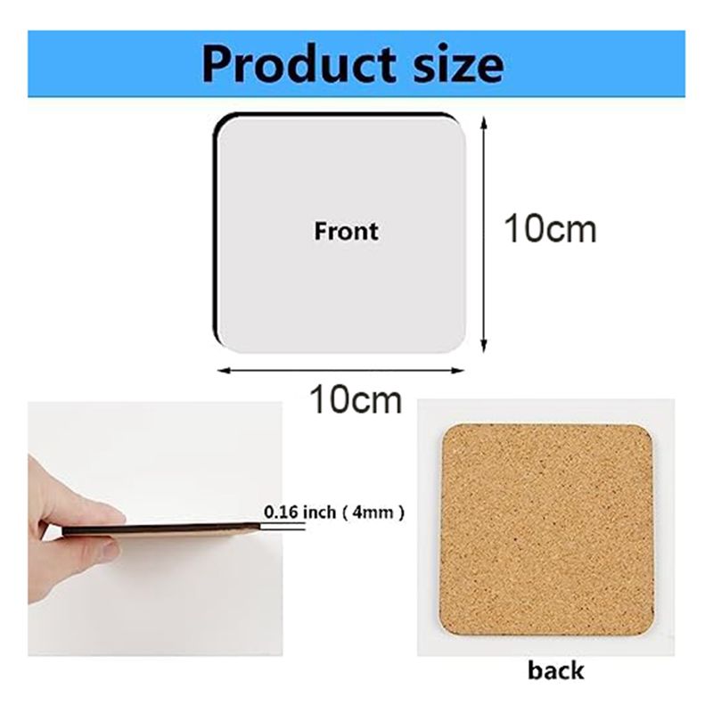แผ่นรองแก้วสี่เหลี่ยมสำหรับงาน - Coaster Sublimation Blank บทวิจารณ์และราคา
