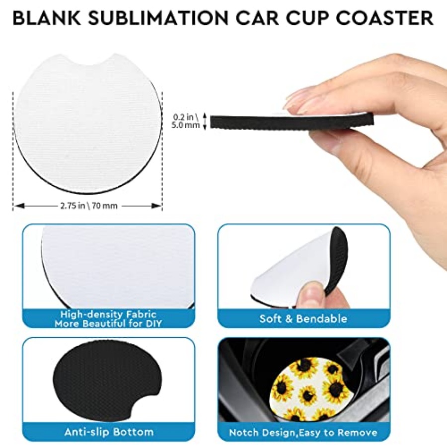 แผ่นรองแก้วรถยนต์แบบเปล่าสำหรั - Coaster Sublimation Blank บทวิจารณ์และราคา