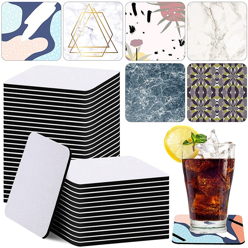 แผ่นรองแก้วสี่เหลี่ยมสำหรับงาน - Coaster Sublimation Blank บทวิจารณ์และราคา