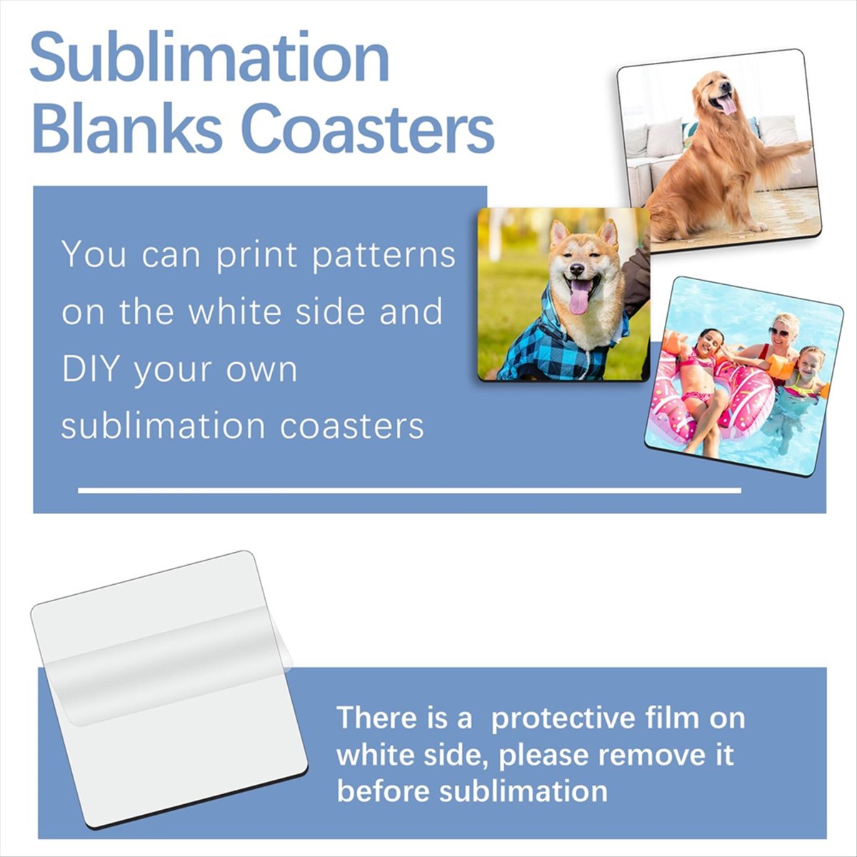 ABYA แผ่นรองแก้วสี่เหลี่ยมสำหร - Coaster Sublimation Blank บทวิจารณ์และราคา